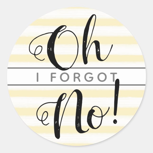 Pegatina Redonda ¡Oh no, amarillo! Olvidé el cumpleaños atrasado (Anverso)