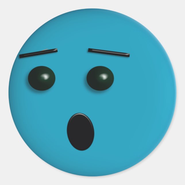 Pegatina Redonda Oh, no hay cara asustada (Anverso)