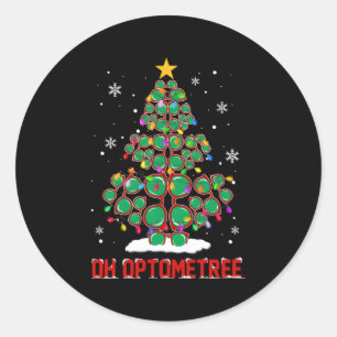 Pegatina Redonda Oh Optometree Fun Optician Glasses Tree