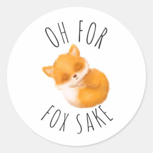 Pegatina Redonda Oh por Fox Sake
