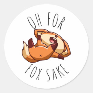Pegatina Redonda Oh por Fox Sake