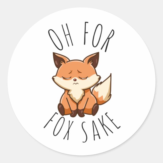 Pegatina Redonda Oh por Fox Sake (Anverso)
