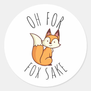 Pegatina Redonda Oh por Fox Sake