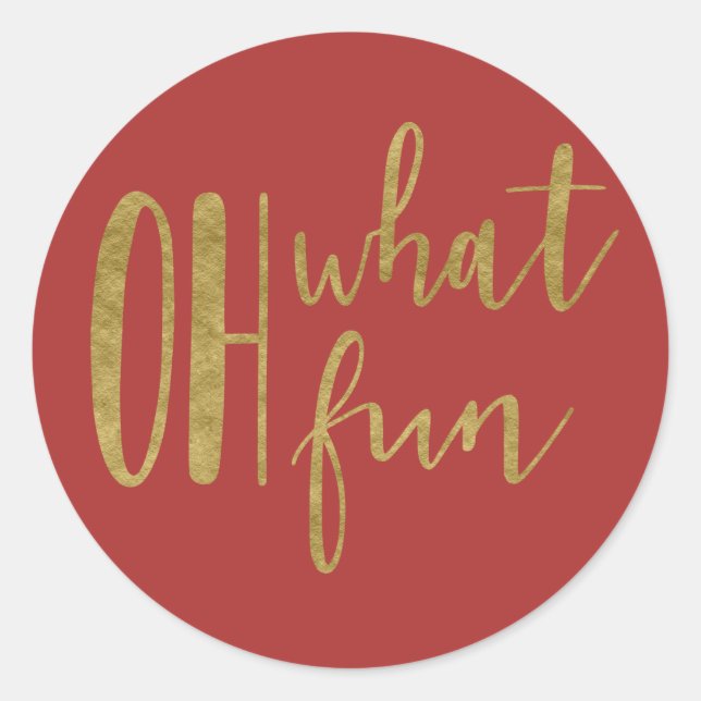 Pegatina Redonda OH QUÉ DIVERTIDO Navidades DE vacaciones Fiesta CU (Anverso)