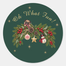 Oh Qué divertido Pug Navidad Sticker de vacaciones