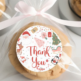 Pegatina Redonda Oh, qué navidades divertidos cumpleaños