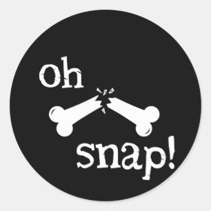 Pegatina Redonda Oh Snap Funny Radiology Broken Bone