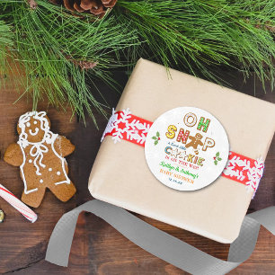 Pegatina Redonda ¡Oh Snap! Gingerbread Cookie Baby Shower