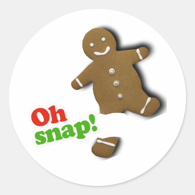Pegatina Redonda Oh Snap Gingerbread Cookies (Anverso)