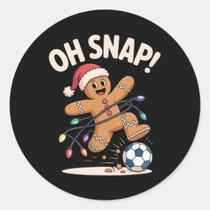 Pegatina Redonda ¡Oh sorpresa! Divertido fútbol navideño Fans de fú