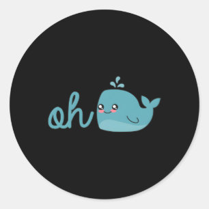 Pegatina Redonda Oh Whale Oh Bueno Ocean Blue Whale