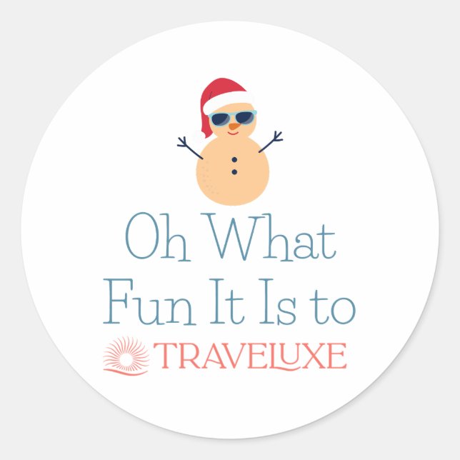 Pegatina Redonda Oh What Fun (Anverso)