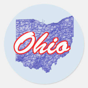 Pegatina Redonda Ohio