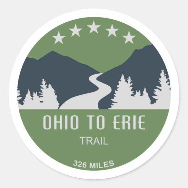 Pegatina Redonda Ohio A Erie Trail (Anverso)
