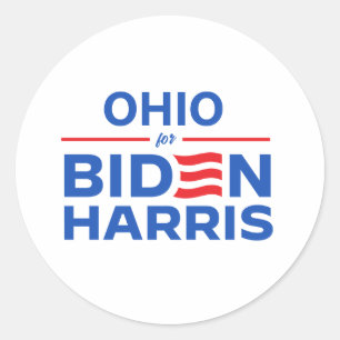 Pegatina Redonda Ohio para Biden Harris