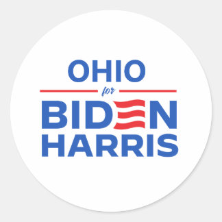Pegatina Redonda Ohio para Biden Harris