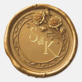 Pegatina Redonda Ohio Red Carnation Wax Seal Sticker