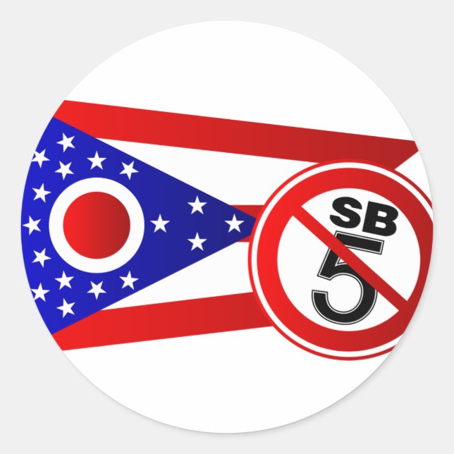 Pegatina Redonda Ohio Stop SB5 (Anverso)