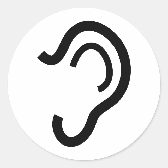 Pegatina Redonda Oído (Anverso)