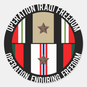 Pegatina Redonda OIF - OEF 1 estrella