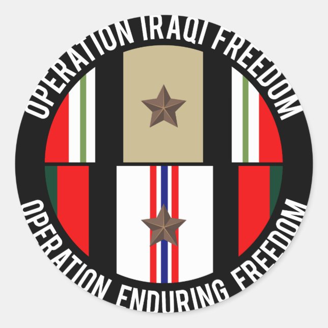 Pegatina Redonda OIF - OEF 1 estrella (Anverso)