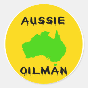 Pegatina Redonda Oilman australiano