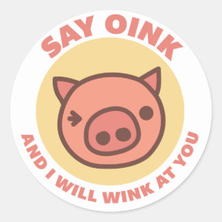 Pegatina Redonda Oink el cerdo