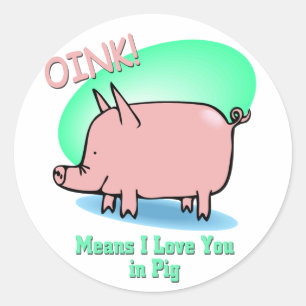 Pegatina Redonda Oink medios te amo