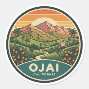 Pegatina Redonda Ojai California