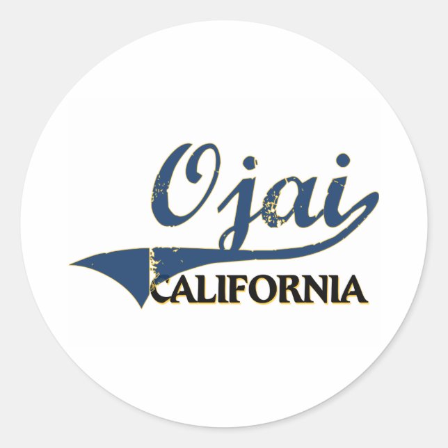 Pegatina Redonda Ojai California City Classic (Anverso)