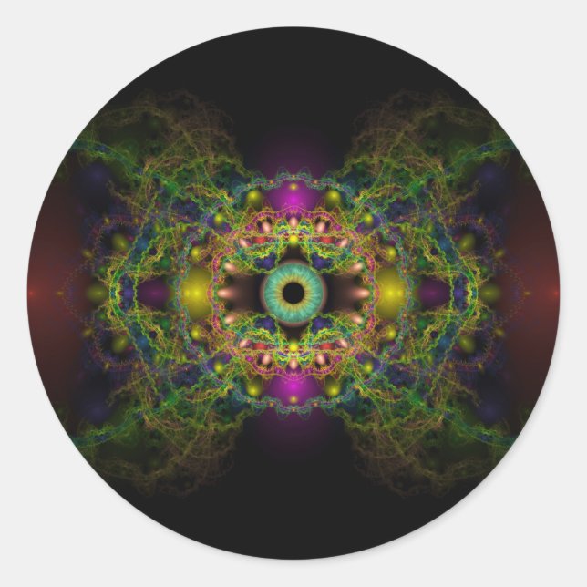 Pegatina Redonda Ojo de Dios - Vesica Piscis (Anverso)