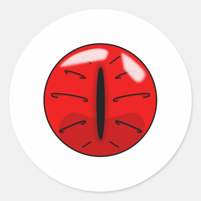 Pegatina Redonda Ojo de gato demónico rojo (Anverso)