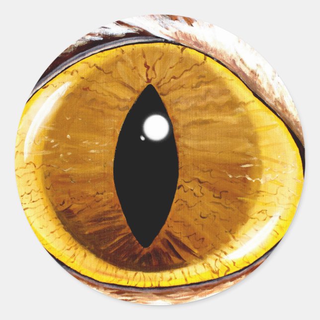Pegatina Redonda Ojo de gato pintado (Anverso)
