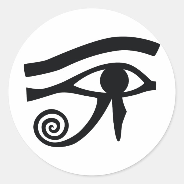 Pegatina Redonda Ojo de Horus jeroglífico (Anverso)