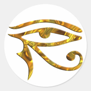 Pegatina Redonda Ojo de Horus - ORO