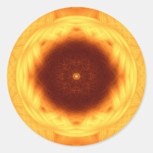 Pegatina Redonda Ojo de la mandala de Sun