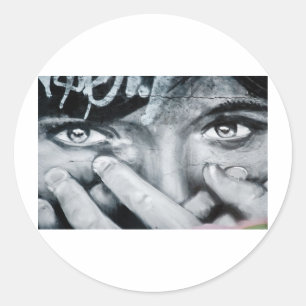 Pegatina Redonda Ojo de la pintada