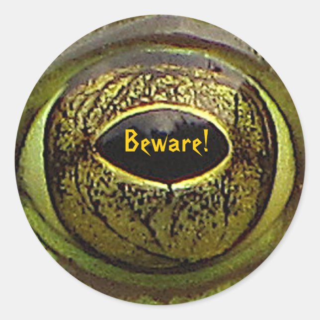 Pegatina Redonda Ojo de rana de Halloween (Anverso)