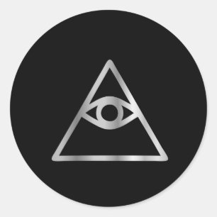 Pegatina Redonda Ojo del Cao dai del icono religioso de Providence