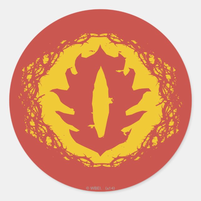 Pegatina Redonda Ojo del icono de Sauron (Anverso)