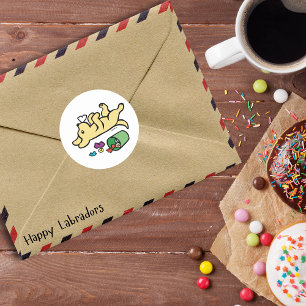 Pegatina Redonda Ojo del Labrador del Amarillo Misquievante