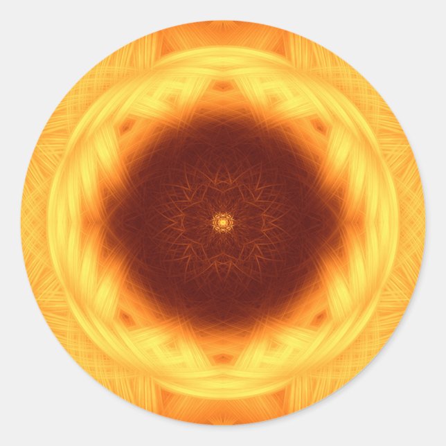 Pegatina Redonda Ojo del sol Mandala (Anverso)