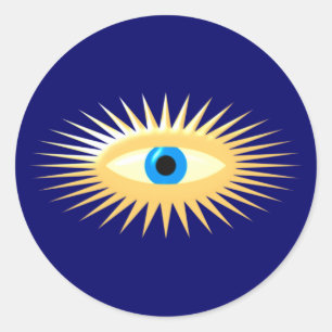 Pegatina Redonda Ojo estrella fulgor star eye rays