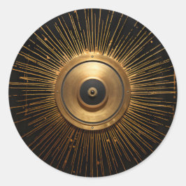 Pegatina Redonda Ojo malo negro y oro oculto