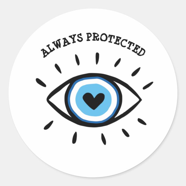 Pegatina Redonda Ojo Malvado Espiritual Estética Esotética Mística (Anverso)