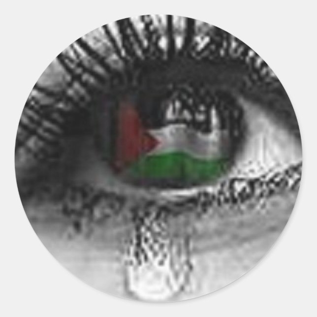 Pegatina Redonda Ojo palestino (Anverso)
