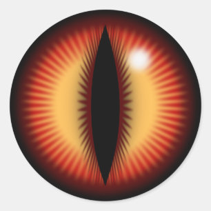 Pegatina Redonda Ojo rojo de un dragón