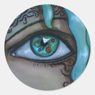 Pegatina Redonda Ojo Universo
