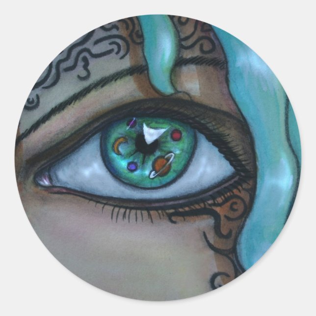 Pegatina Redonda Ojo Universo (Anverso)