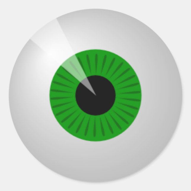 Pegatina Redonda Ojo verde (Anverso)